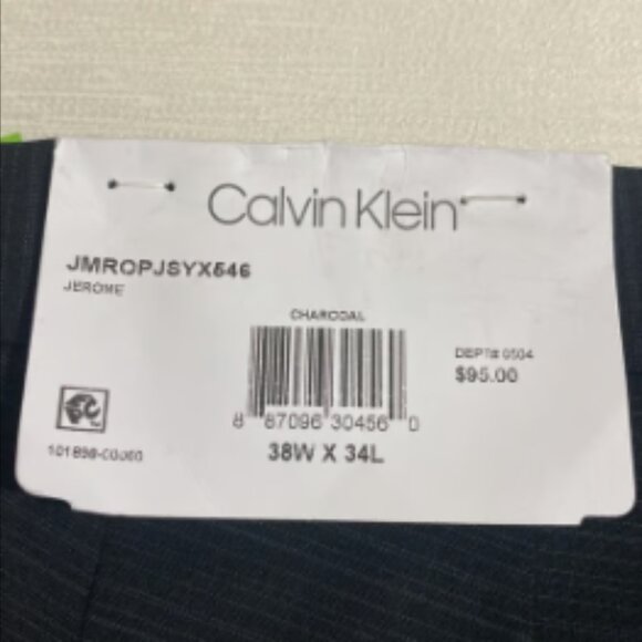 CALVIN KLEIN Men's Dress Pants w Horizontal Stripes Size 38x34 - Picture 9 of 11